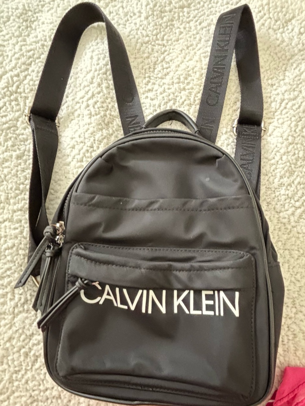 Calvin Klein Black Mini Backpack with Logo